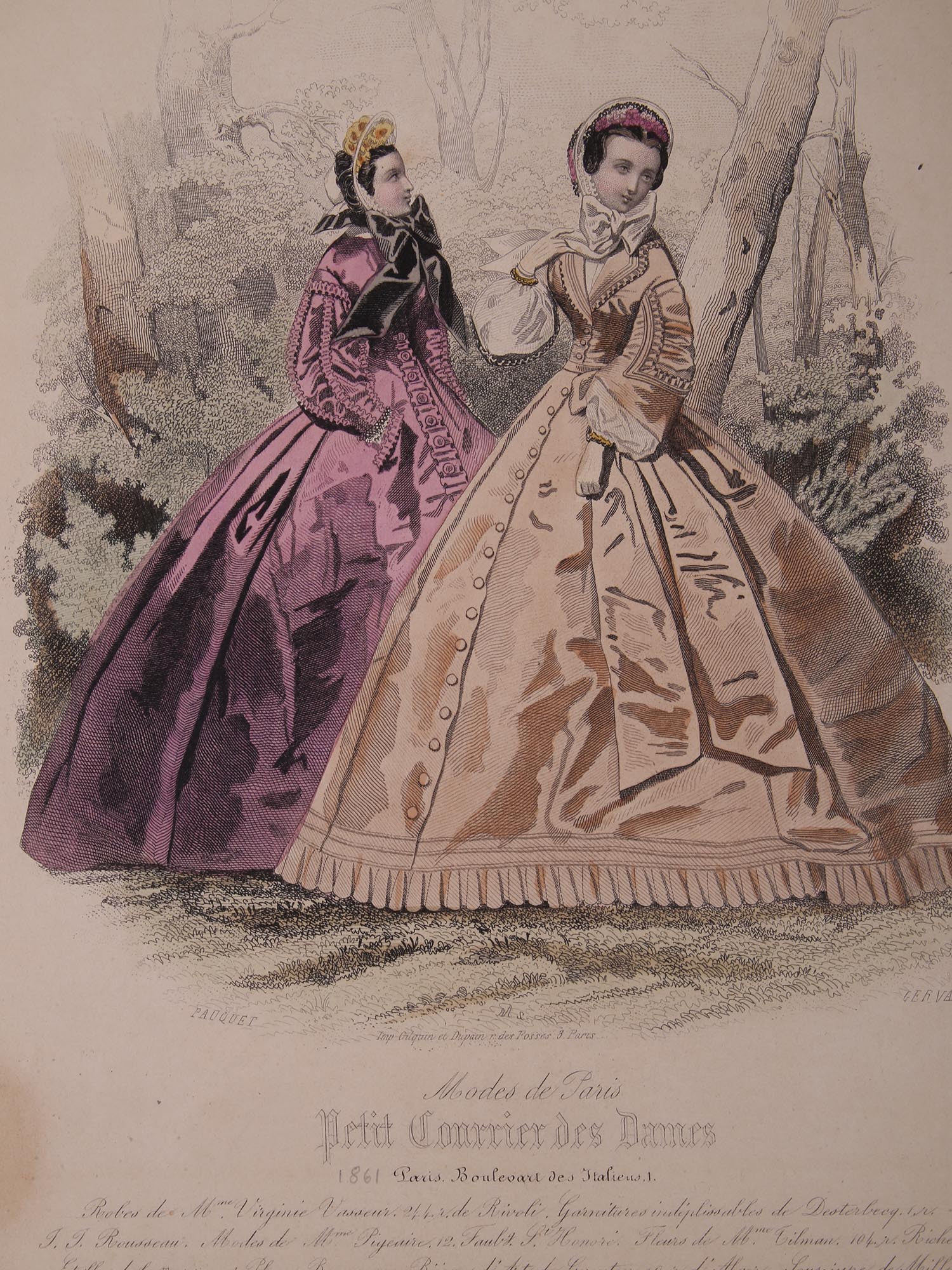 ANTIQUE FRENCH FASHION PAUQUET COLOR LITHOGRAPHS PIC-2